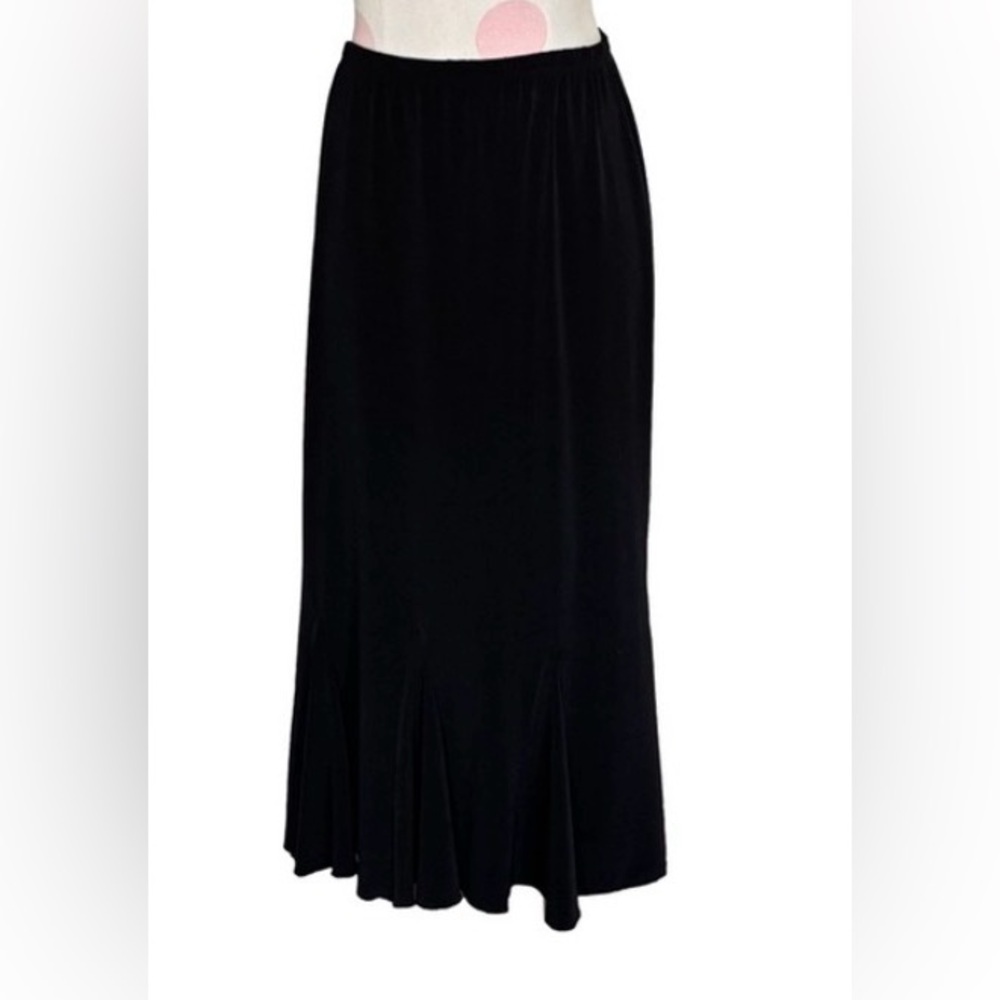 Y2K Minimalist whimsygoth Elegant Black Midi Skirt - M - Picture 3 of 7
